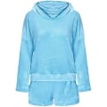Miniatyrbild 3 av 5: Famkit Kvinnor Flickor Fleece Pyjamas Mysigt nattkläder Meow Broderad Luvtröja Pullover Shorts Pj Tvådelat Set Pyjamas Party Sky Blue M