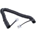 Erstatning RJ9 4P4C Plugg Spiralformet Elastisk Telefonrør Kabel Black