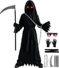 Grim Reaper Kostyme Barn Skumle Halloween Kostymer for Gutter Jenter L L