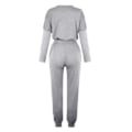 Miniatyrbild 3 av 4: Kvinnor Casual Enkla kläder T-shirt Toppar + Dragsko Elastisk midja Jogging Träningsbyxor Byxor oungewear Set Light Gray L