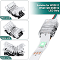 Miniatyrbild 3 av 5: 3-stifts Led Strip-kontakter 10 mm för Ws2811 Ws2812b Sk6812 Lödfri Led Strip, med 5 meter lång sladd (10 st)