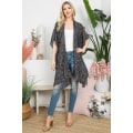 Miniatyrbild 3 av 5: Bohemian Sequin Glitter Poncho Kimono Cardigan Med Metallic SparkleKimono Wavy Black