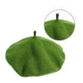 Miniatyrbild 3 av 5: Damer Plain for Basker Ull Franska för Basker Hög kvalitet Vinter Höst Grass green