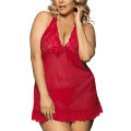 Miniatyrbild 3 av 5: Dam Sexig Backless Babydoll Nattlinne Underkläder Sovkläder Red 4XL