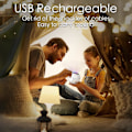 Miniatyrbild 3 av 5: Roterande Star Sky Led-projektorlampa, USB laddningsbar med 14 lägen Fjärrkontroll Timer Metall Standwhite