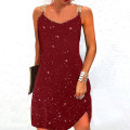 Miniatyrbild 5 av 5: Damer Casual ärmlös rygglös klänning Dammodekläder Plus Size red M