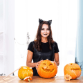 Miniatyrbild 3 av 5: 2 ST Spets Katt Öron Pannband Svart Halloween Kostym Hårband Party Hoop Head Födelsedag Fancy Dress Huvudbonader Festival Cosplay Girls Håraccessoarer