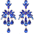 Miniatyrbild 1 av 3: Teardrop Chandelier Örhängen, Teardrop Cluster Dangle Örhängen för kvinnor, Bohemian Flower Teardrop örhängen, Sparkling Teardrop Stud örhängen blue