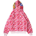 Miniatyrbild 3 av 5: Shark Ape Bape Hoodie Camo Print Polyestertröja Casual Loose Zip Hoodie Jacka För Herr Dam Pink M