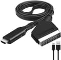 HDMI til SCART-adapter - Videokonverter - Plug and Play - Inkluderer USB-strømforsyning - til TV, DVD og spillekonsoller