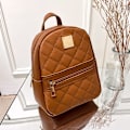 Miniatyrbild 1 av 10: PU Läder Shoulder Mini Liten Ryggsäck Multi-Function brun brown