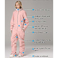 Miniatyrbild 2 av 5: One Pieces Skiddräkter Jumpsuits Par Skidräkt Overaller Vinter utomhus Vattentäta snödräkter för snösport pink M