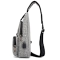 Miniatyrbild 4 av 11: Herr Pojkar Crossbody Satchel Dragkedja Axelväska Bröstväskor Ljusgrå 6.69x2.76x12.99"