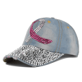 Miniatyrbild 10 av 11: Spot Drill Cap Flash Diamond Peaked Cap Personlighet Silk Screen Peaked Cap Distressed Cap Solhatt Co8933White Adjustable