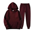Miniatyrbild 1 av 5: 2 st Sweatsuit Set Herr Dam Oversized Långärmad Hoodie Pullover Sweatshirt Träningsoverall Jogger Sweatpants red M