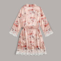 Miniatyrbild 2 av 4: Satin Silk Pyjamas Dam Nattlinne Underkläder Robes Underkläder Sovkläder Sexig Pink L