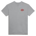 T-shirt - PIXELFORMA - Georgiens flag - Broderi - 100% bomuld - Klassisk pasform Grå M