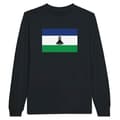 Langærmet T-shirt - PIXELFORMA - Lesothos flag - 100% bomuld - Langærmede - Unisex Svart M