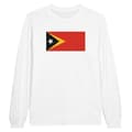 Langærmet T-shirt - Østtimor-flag - Hvid - 100% bomuld - Normal pasform - Unisex Vit M