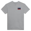 T-shirt - PIXELFORMA - Flag af Liechtenstein - Broderi - 100% bomuld - Klassisk pasform Grå S