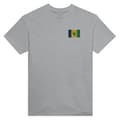 T-shirt - PIXELFORMA - Flag af Saint Vincent og Grenadinerne - Broderi - 100% bomuld - Klassisk pasform Grå jag