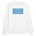 Mikronesiens Flag Langærmet T-shirt i hvid Vit M