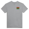 T-shirt - PIXELFORMA - Ghanas flag - 100% bomuld - Klassisk pasform - Korte ærmer Grå S