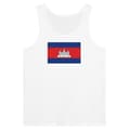 Cambodia Flag Tank Top i Vit Vit XS