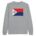 Langærmet T-shirt - Saint-Martin Flag - Grå - 100% bomuld - Klassisk pasform - Unisex Grå jag