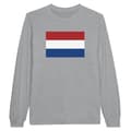 Langærmet T-shirt - Hollandsk flag - Grå - 100% bomuld - Langærmede - Unisex Grå M