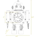 Miniatyrbild 5 av 5: Robotväckarklocka i rostfritt stål - Väckarklocka med blinkande ögonljus och handklämma