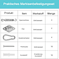 Miniatyrbild 3 av 6: M6 solsegel monteringssats, markis tillbehör montering för fyrkant