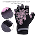 Miniatyrbild 6 av 7: BOODUN 1 Par Halkskydd Sport Viktlyftning Halvfinger Skydd Gymhandskar (Rosa, L)