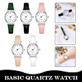 Miniatyrbild 4 av 5: Basic Quartz Watch Dam Small Square Armbandsur Läder Student White One size White One size