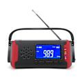 Miniatyrbild 1 av 5: Bärbar Nödvärdesradio, Sol- och Handvevsdriven, Uppladdningsbart Batteri med SOS-Signal & Ficklampa för Oförutsedda Händelser