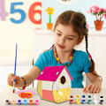 Miniatyrbild 5 av 5: Fågelhus-kit för DIY, 2 set ofärdiga fågelhus i trä för