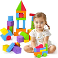 Miniatyrbild 1 av 6: Stora Skumblock Set för Småbarn 2-3 År, Mjuka Montessori Byggklossar, Badleksaker för Barn 18+ Månader