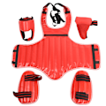 Miniatyrbild 2 av 7: 4 st/set Universal Utomhus Boxning Kamp Skyddsutrustning Huvud Kropp Ljumsk Leg Guard (Röd S)