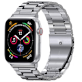 Miniatyrbild 1 av 5: Solid Integrerad Anslutning Metall iWatch Armband, Uppgraderad Design Kompatibel Apple Watch Series, Justerbar Armbandslängd i Rostfritt Stål, Enkelt