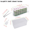Miniatyrbild 2 av 5: Isbitsform med Lock och Behållare, 4-pack Silikon Plast Isbitsformar för Frysen med Isbox, Stapelbar Isbitsform med Förvaringskit för Is Green