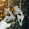 Miniatyrbild 3 av 5: Julgransdekorationer Hängande Juldekorationer Handblåsta Konstprydnader med Rep för Jul Julfest Hemdekorationer Style 4