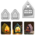 Miniatyrbild 1 av 6: Silikonformar Hus DIY Silikonform Julform Ljusstake Julform Hus Gipsform Silikonform Ljusstake (2 st) 2pcs