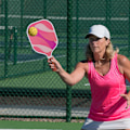 Miniatyrbild 7 av 8: Pickleballracket, Livfullt färgad glasfiberyta för elitkraft och precision, Professionell pickleballracket för nybörjare och proffs