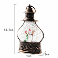 Miniatyrbild 5 av 5: Jul Snöglobslykta, Cylinder Glitter Snöglob, Brons Jul Snöglober, Lykta med Julgran Snögubbe Dekor Style 2