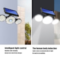 Miniatyrbild 8 av 8: Justerbara Spotlights Utomhus Solcellslampor, Rörelsesensor Säkerhetslampor med Fjärrkontroll Solcellsdrivna Strålkastare för Förbättrat Utomhusskydd