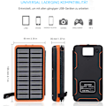 Miniatyrbild 2 av 6: Soldriven Laddare, REAL-KLASSIFICERAD 25000mAh Högkapacitets Powerbank, Tålig Utomhuskamrat med Snabbladdning för iPhone, Samsung &amp; Mer