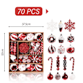 Miniatyrbild 5 av 5: Julgransprydnader Set, Dekorativa Hängande Kulor för Julgranar Julfest Dekor Red and white