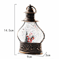 Miniatyrbild 5 av 5: Jul Snöglobslykta, Cylinder Glitter Snöglob, Brons Jul Snöglober, Lykta med Julgran Snögubbe Dekor Style 1