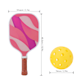 Miniatyrbild 6 av 8: Pickleballracket, Livfullt färgad glasfiberyta för elitkraft och precision, Professionell pickleballracket för nybörjare och proffs