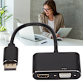 Miniatyrbild 1 av 8: 2 i 1 DP-adapter DP till VGA DP till HD Multimedia-adapter 720P/1080i/1080P-omvandlare för bärbar dator stationär dator
